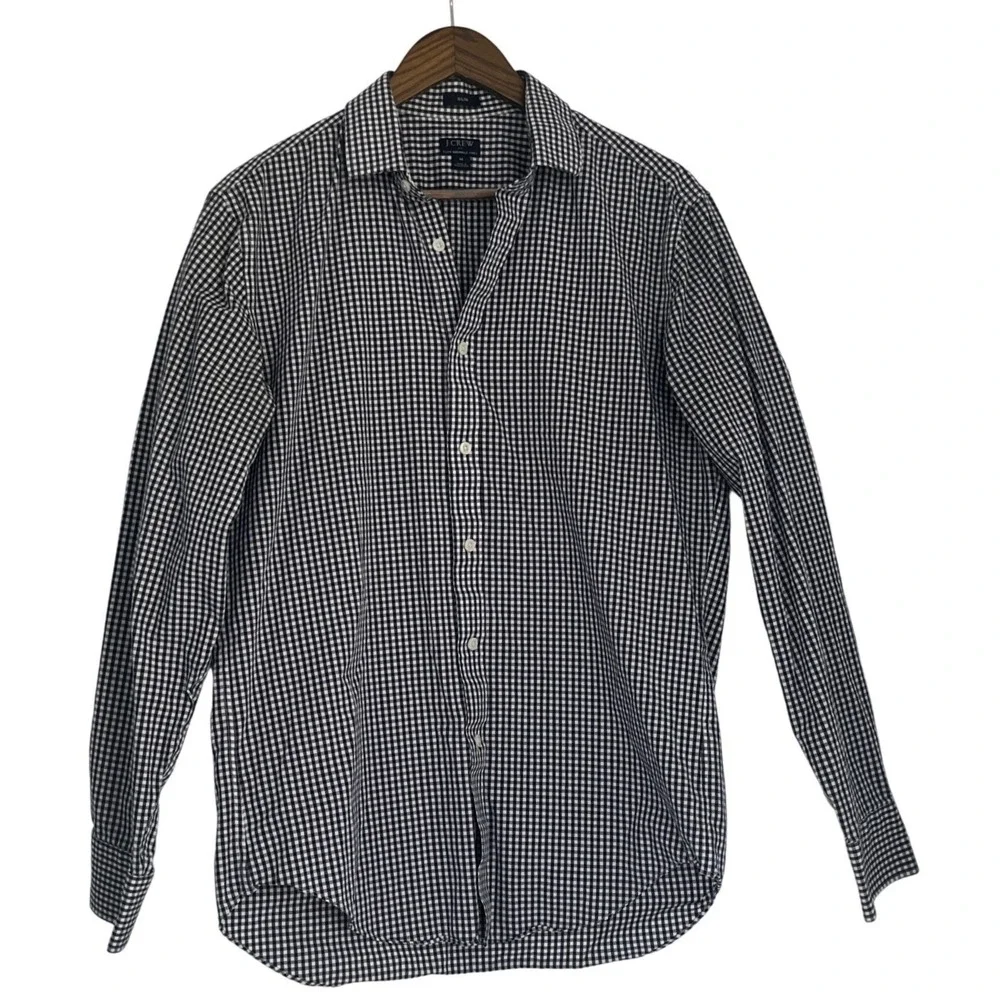 J.Crew Slim Fit Gingham Flex Wrinkle-Free Button Down Shirt‎ M NWOT $98